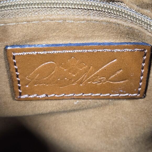 Patricia Nash Leather Crossbody Bag Floral Newspaper Print Buckle Front Zip - Picture 6 of 13